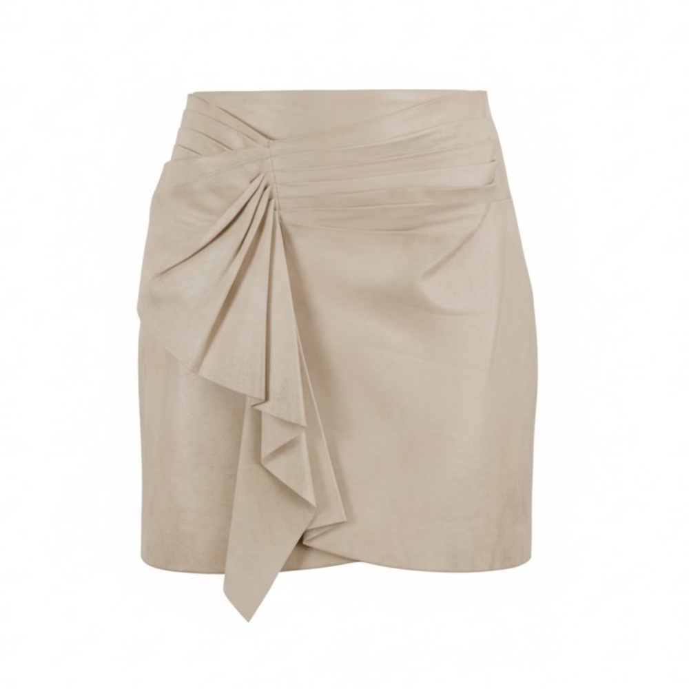 IRO PARIS Zyrma Leather Cream Skirt